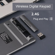 KN-980 28 Keys Portable Wireless Digital Quiet Keypad Computer External Digital Password Keypad(Gray)
