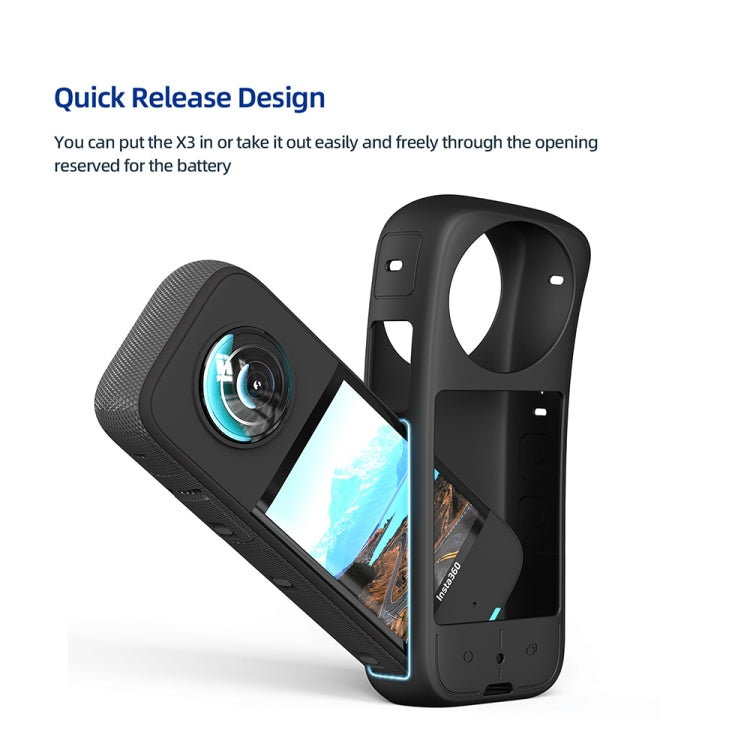 For Insta360 X3 AMagisn Body Silicone Protective Cover, Style: Body Case (black)