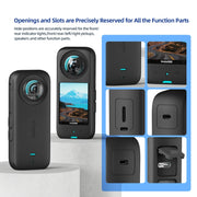 For Insta360 X3 AMagisn Body Silicone Protective Cover, Style: Body Case (black)