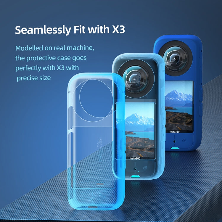 For Insta360 X3 AMagisn Body Silicone Protective Cover, Style: Body Case (black)