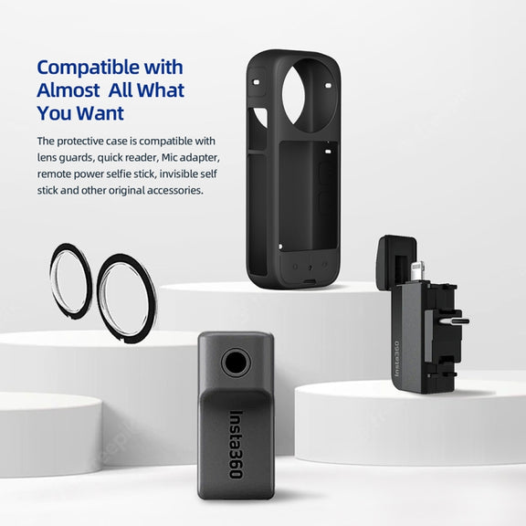 For Insta360 X3 AMagisn Body Silicone Protective Cover, Style: Body Case (black)