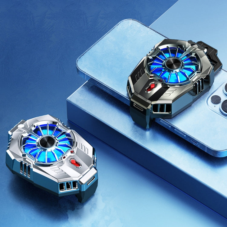 X20 Semiconductor Mobile Phone Radiator LED Light Mini Phone Cooling Fan, Color: Frosted White