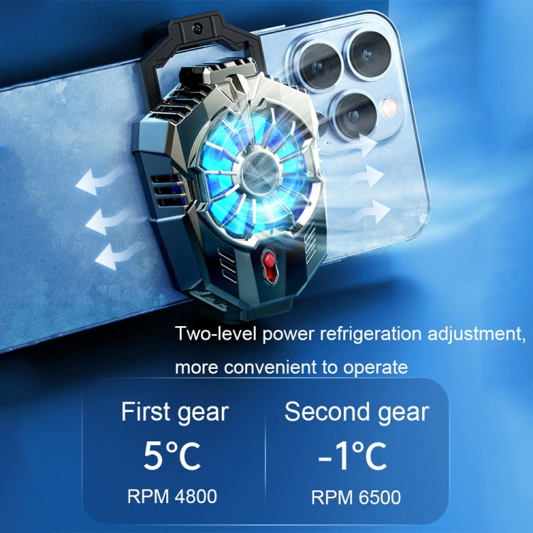 X20 Semiconductor Mobile Phone Radiator LED Light Mini Phone Cooling Fan, Color: Frosted White