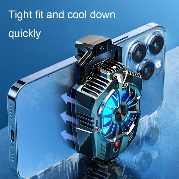 X20 Semiconductor Mobile Phone Radiator LED Light Mini Phone Cooling Fan, Color: Frosted White