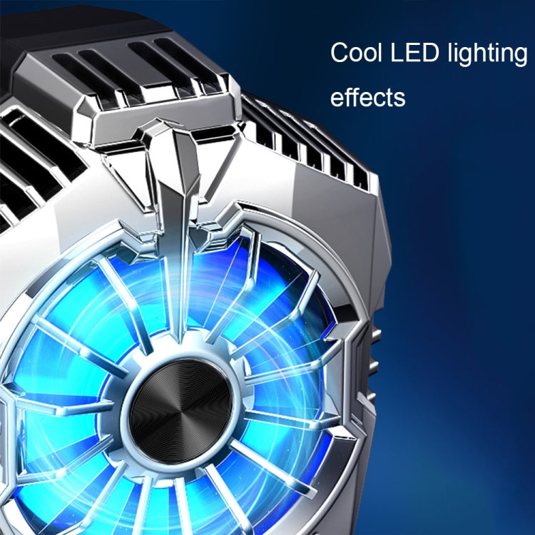 X20 Semiconductor Mobile Phone Radiator LED Light Mini Phone Cooling Fan, Color: Frosted Black