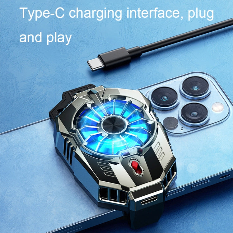 X20 Semiconductor Mobile Phone Radiator LED Light Mini Phone Cooling Fan, Color: Frosted White