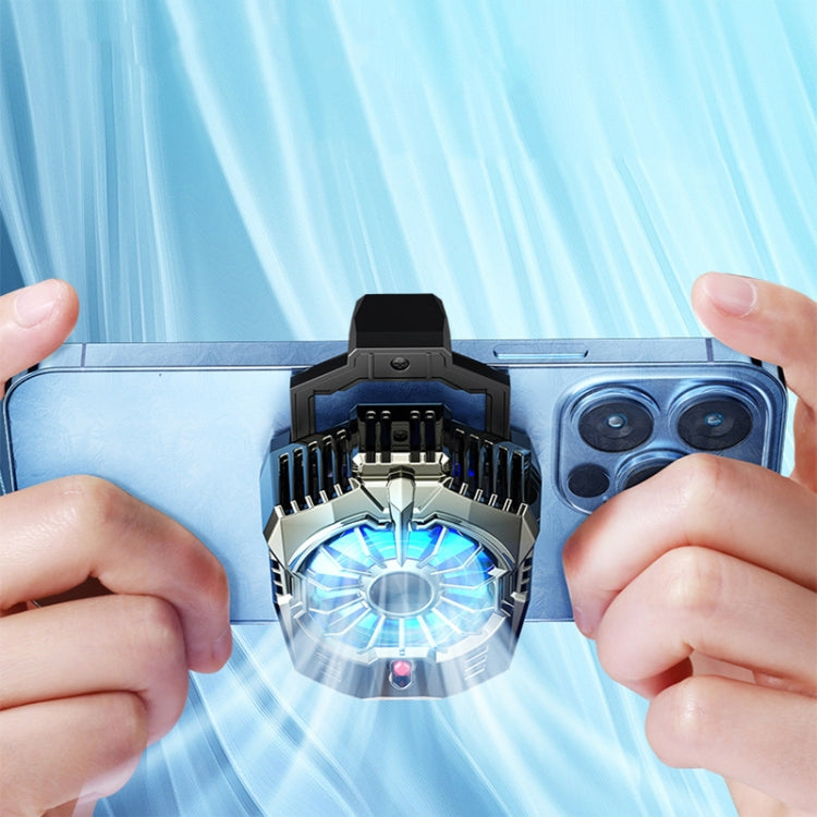 X20 Semiconductor Mobile Phone Radiator LED Light Mini Phone Cooling Fan, Color: Electroplated Silver