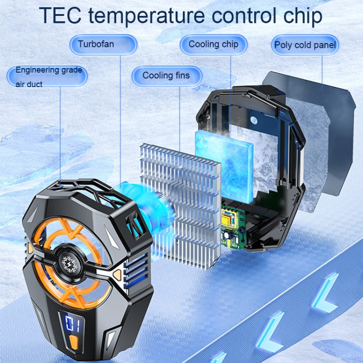 J20 Three-speed Adjustable Semiconductor Refrigeration Mobile Phone Radiator, Style: Digital Display Model