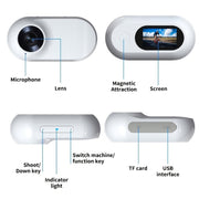 Magnetic Thumb Camera Portable HD Camera For Outdoor Cycling, Model: Standard+Pet Silicone Collar