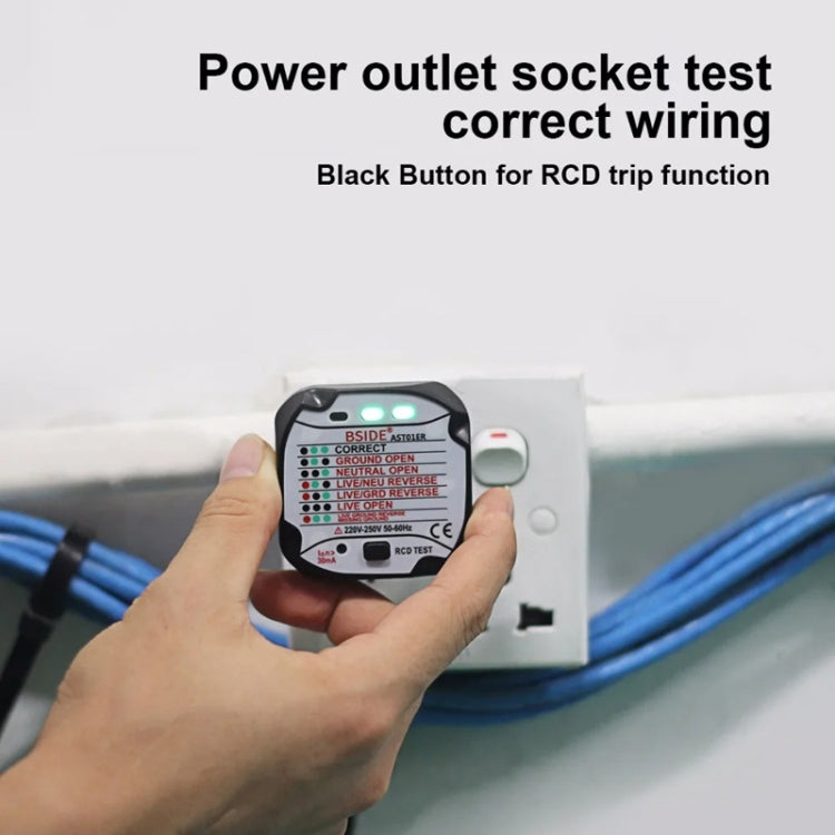 BSIDE AST01 Plug Power Tester Electrical Socket Detector UK Plug