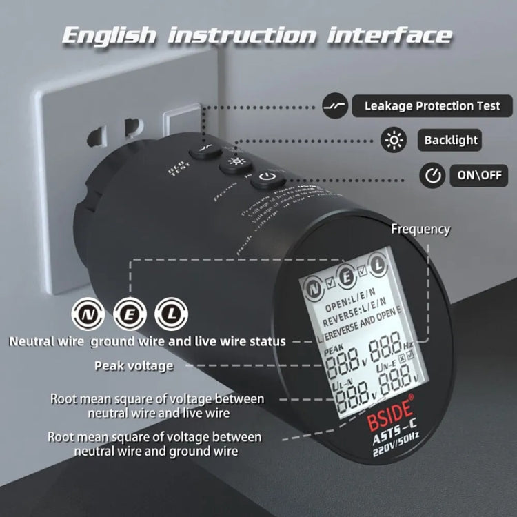 BSIDE ASTS Circuit Analyzer Plug Power Tester UK Plug