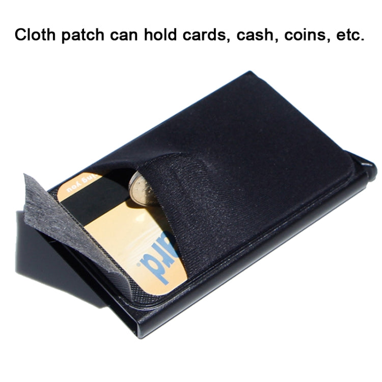 Pop Up Metal Card Holder with Lycra Cloth RFID Aluminum Alloy Credit Card Box(Silver)