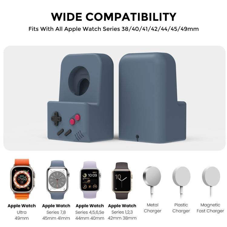 For Apple Watch Silicone Charging Stand Charging Base Storage Stand With Charger(Black)