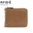 RFID Anti-Theft Swipe Mens Wallet Multifunctional Zipper Wallet(Brown) - free shipping - PMC TechLife - Order now!