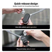 TELESIN Silicone Neck Mount Magnetic Selfie Stick Phone Neck Holder(Gray)