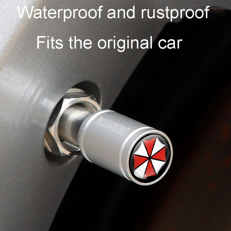 4pcs /Set Umbrella Metal Tire Valve Caps Automobile Universal Modified Valve Covers(Red)