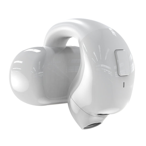 Clip-On Single Ear Bluetooth Earphone Wireless Earphone For Sports And Gaming, Packing: Box(White)