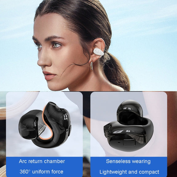 Clip-On Single Ear Bluetooth Earphone Wireless Earphone For Sports And Gaming, Packing: Box(Light Skin)
