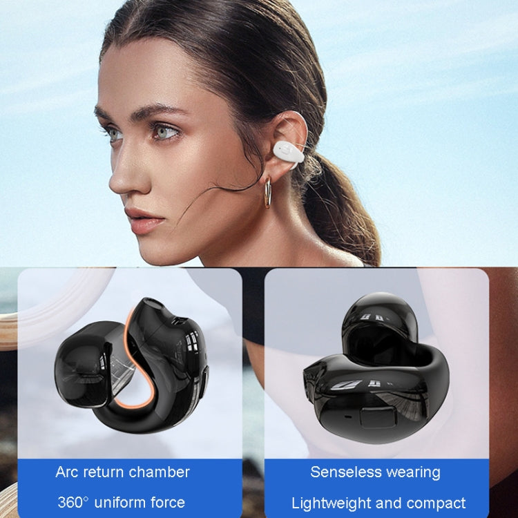 Clip-On Single Ear Bluetooth Earphone Wireless Earphone For Sports And Gaming, Packing: Box(Light Skin)