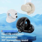 Clip-On Single Ear Bluetooth Earphone Wireless Earphone For Sports And Gaming, Packing: Box(Light Skin)