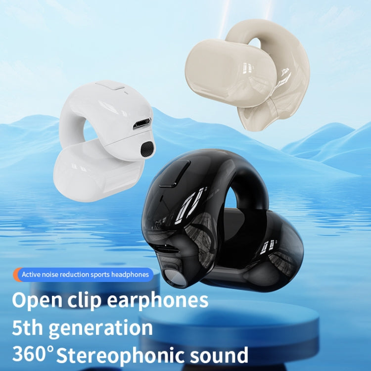 Clip-On Single Ear Bluetooth Earphone Wireless Earphone For Sports And Gaming, Packing: Box(Light Skin)