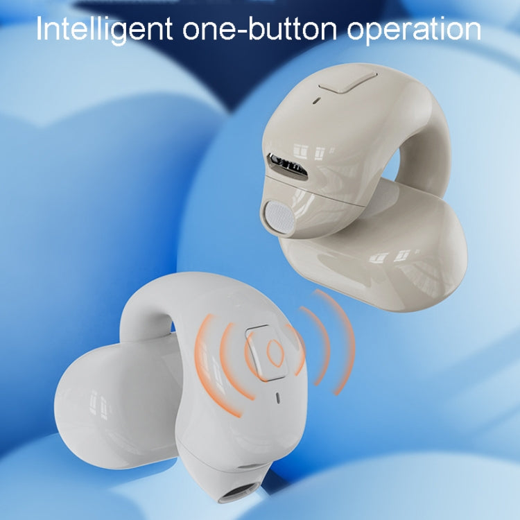 Clip-On Single Ear Bluetooth Earphone Wireless Earphone For Sports And Gaming, Packing: Box(Light Skin)