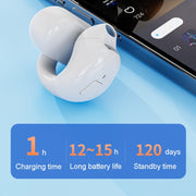 Clip-On Single Ear Bluetooth Earphone Wireless Earphone For Sports And Gaming, Packing: Box(Light Skin)
