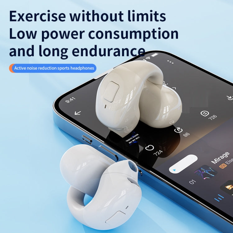 Clip-On Single Ear Bluetooth Earphone Wireless Earphone For Sports And Gaming, Packing: Box(Light Skin)