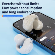 Clip-On Single Ear Bluetooth Earphone Wireless Earphone For Sports And Gaming, Packing: Box(Light Skin)