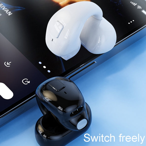 Clip-On Single Ear Bluetooth Earphone Wireless Earphone For Sports And Gaming, Packing: Box(Light Skin)