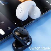 Clip-On Single Ear Bluetooth Earphone Wireless Earphone For Sports And Gaming, Packing: Box(White)