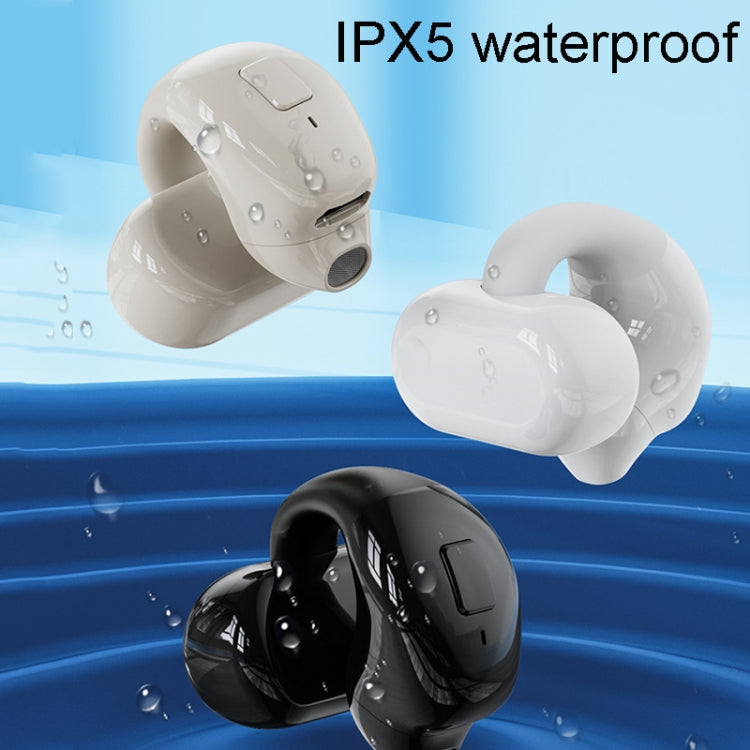 Clip-On Single Ear Bluetooth Earphone Wireless Earphone For Sports And Gaming, Packing: Box(Light Skin)