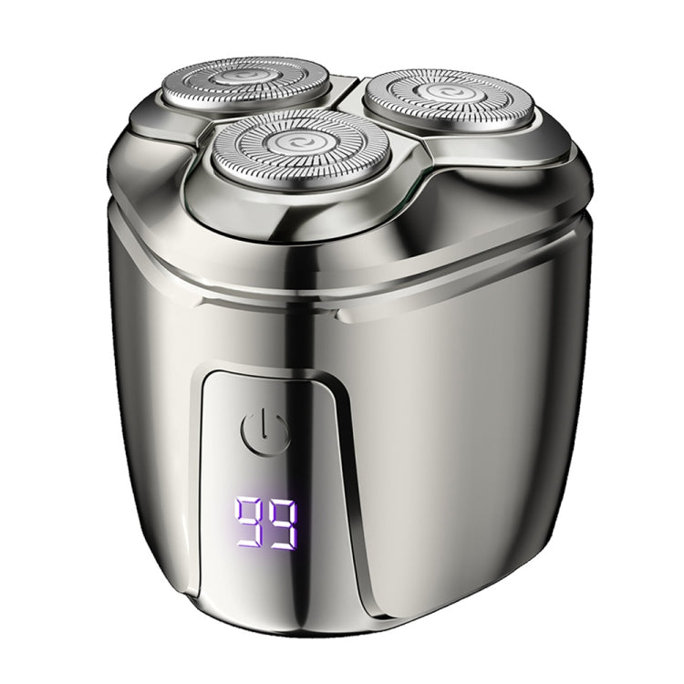 Mini Magnetic Head Shaver Smart LED Display Electric Shaver, Color: Gun-color