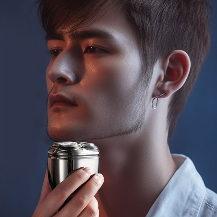 Mini Magnetic Head Shaver Smart LED Display Electric Shaver, Color: Orange