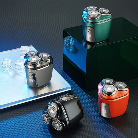Mini Magnetic Head Shaver Smart LED Display Electric Shaver, Color: Gun-color