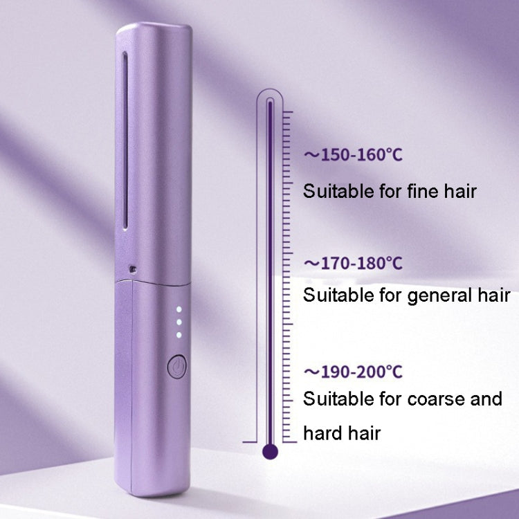 2 In 1 Portable USB Rechargeable Hair Curler Dual Usage Hair Straightening Comb(Green)