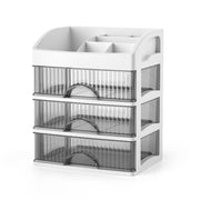 Desktop Drawer Organizer Multi-Layer Cosmetic Jewelry Box Stationery Multi-Functional Organizer, Style: 4 Layer Black Drawer (White)
