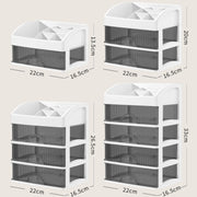 Desktop Drawer Organizer Multi-Layer Cosmetic Jewelry Box Stationery Multi-Functional Organizer, Style: 2 Layer Black Drawer (White)