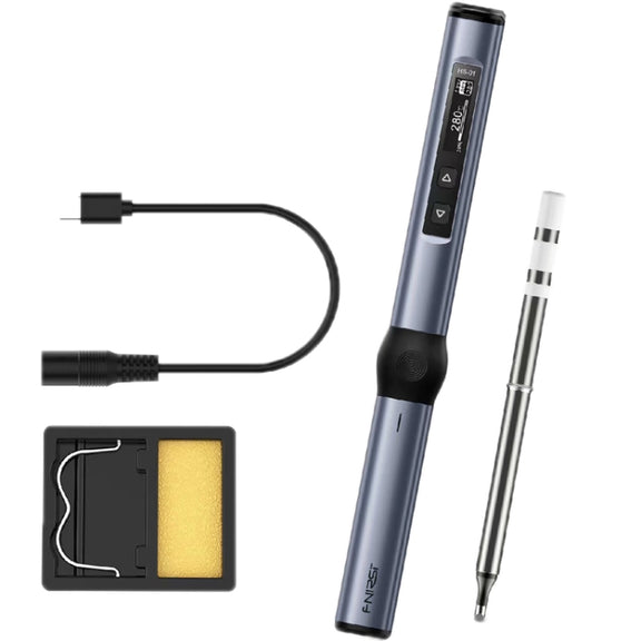 FNIRSI 4pcs/ Set Mini Soldering Station Digital Display Constant Temperature Smart Soldering Iron, Color: Blue Standard BC2