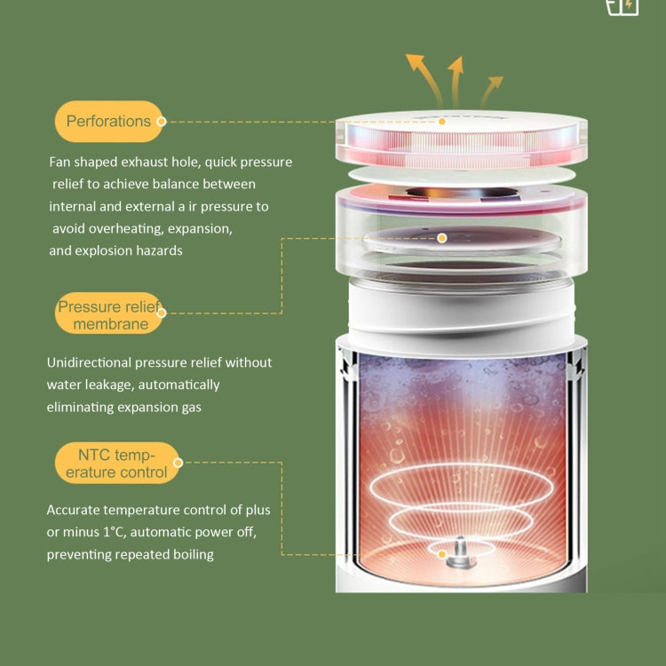 300W 500ml Electric Heating Water Cup Smart Boiling Kettle Temperature Control Kettle, Spec: SUS304 US Plug