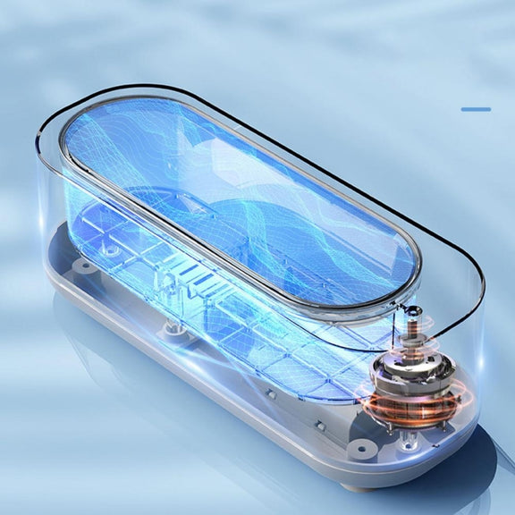 Multifunctional Ultrasonic Cleaner Jewelry Glasses Lenses Cleaning Machine, Spec: Dry Battery Powered Gray