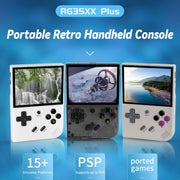 ANBERNIC RG35XX PLUS  Handheld Game Console 3.5-Inch IPS Screen Support HDMI TV 64GB(Transparent Black)