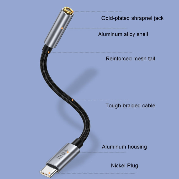 JINGHUA Type-C To 3.5mm Audio Adapter Cable Type-C Headphone Adapter Cable(Analog Model)