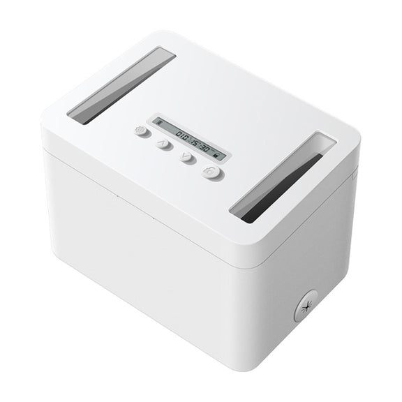 Vaydeer Metal Timed Self-Control Phone Lock Box With Child Lock And LED Display, Spec: Small White