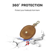 For Huawei FreeBuds 5 CONTACTS FAMILY CF1170 Cowhide Anti-Fall Bluetooth Earphone Protective Case(Brown)