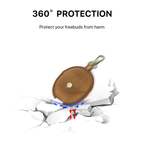 For Huawei FreeBuds 5 CONTACTS FAMILY CF1170 Cowhide Anti-Fall Bluetooth Earphone Protective Case(Brown)