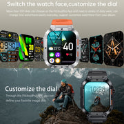 K57 Pro 1.96 Inch Bluetooth Call Music Weather Display Water-resistant Smart Watch, Color: Black