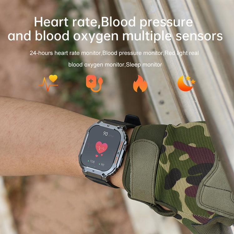 K57 Pro 1.96 Inch Bluetooth Call Music Weather Display Water-resistant Smart Watch, Color: Black