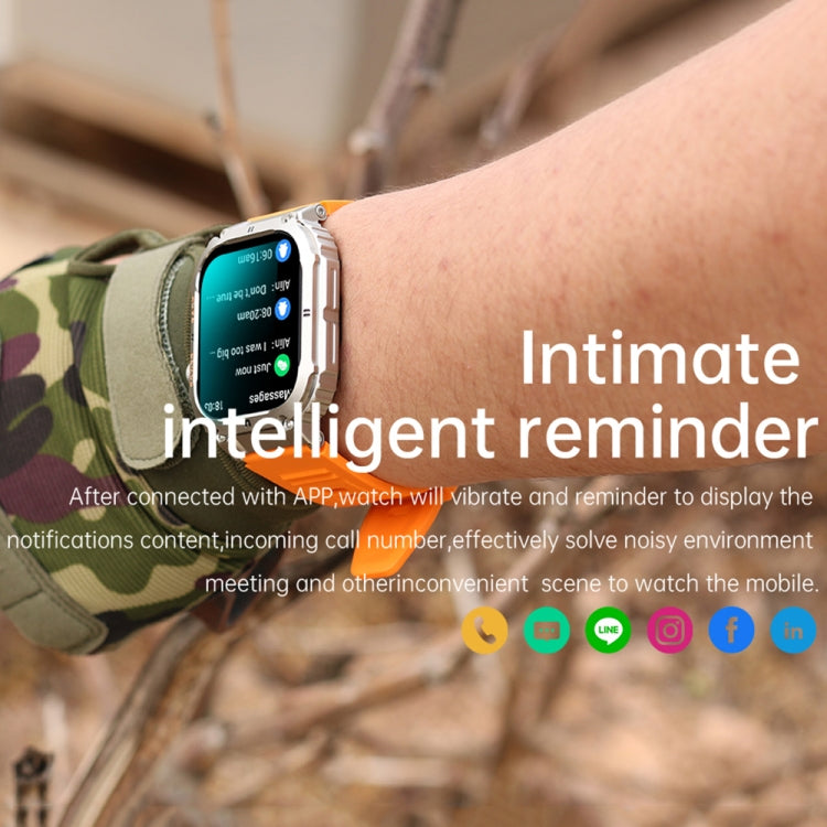 K57 Pro 1.96 Inch Bluetooth Call Music Weather Display Water-resistant Smart Watch, Color: Black