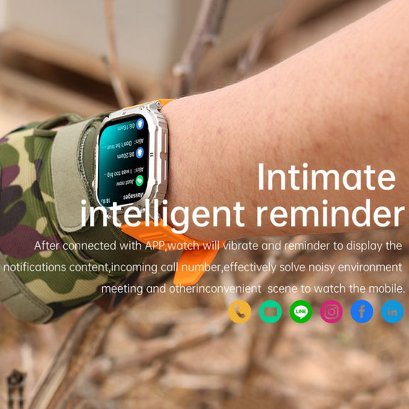 K57 Pro 1.96 Inch Bluetooth Call Music Weather Display Water-resistant Smart Watch, Color: Black